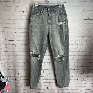 American Eagle Outfitters gray distressed mom jeans size 4 regular